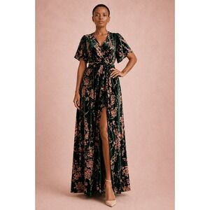 tropical maxi dresses Tropical Floral Cut-Out Maxi Dress for Women